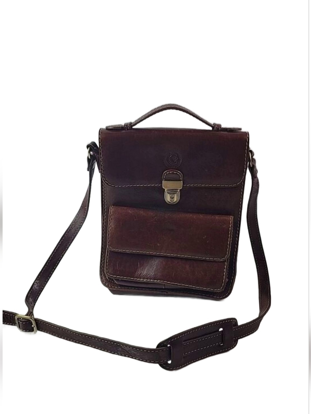 Vintage CHIARUGI Genuine Leather Messenger Crossbody Bag Made In France 🇫🇷